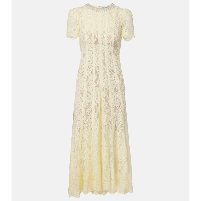 Self-Portrait Embellished lace midi dress