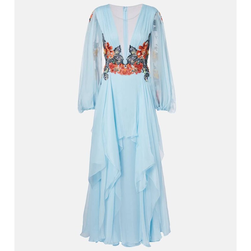 Costarellos Floral silk gown