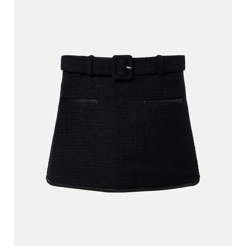 Self-Portrait Belted tweed miniskirt