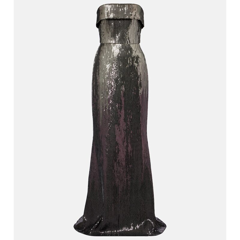 Elie Saab Sequined strapless bustier gown