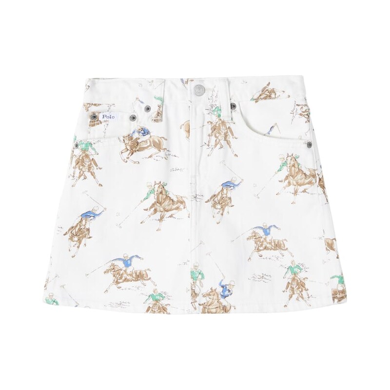 Polo Ralph Lauren Kids Printed denim skirt