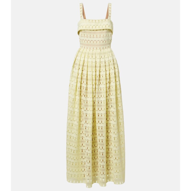 Elie Saab Macramé šaty v barvě Butter Yellow
