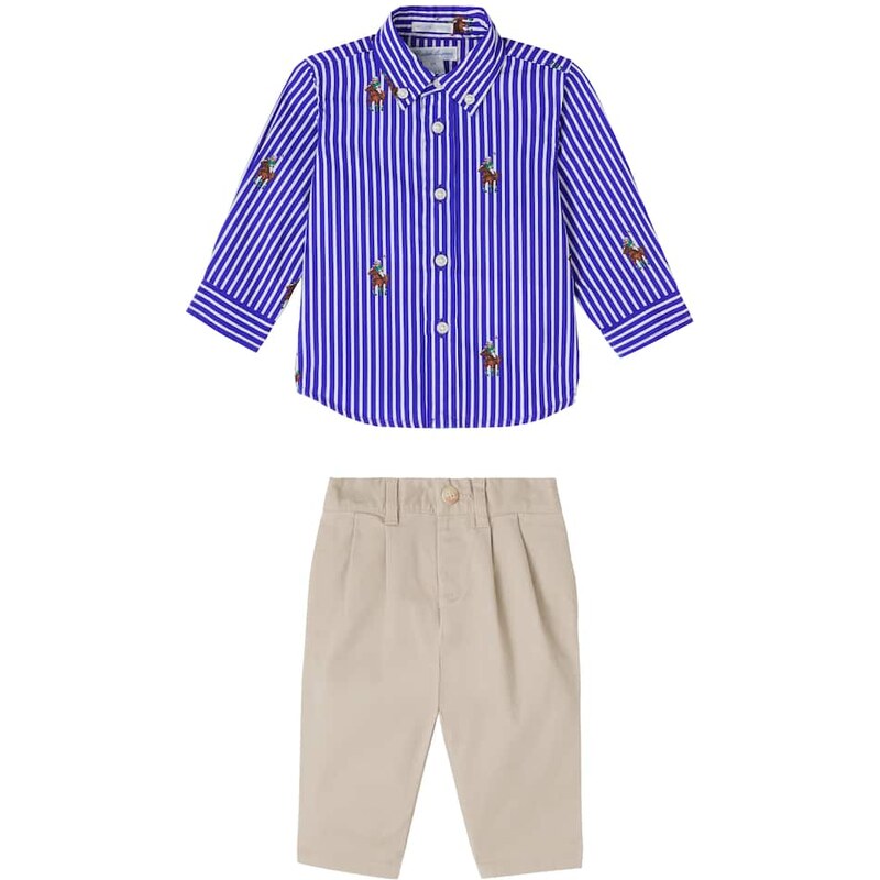 Polo Ralph Lauren Kids Baby Polo Bear cotton shirt and pants set