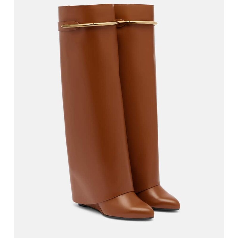 Givenchy Shark 95 leather knee-high boots
