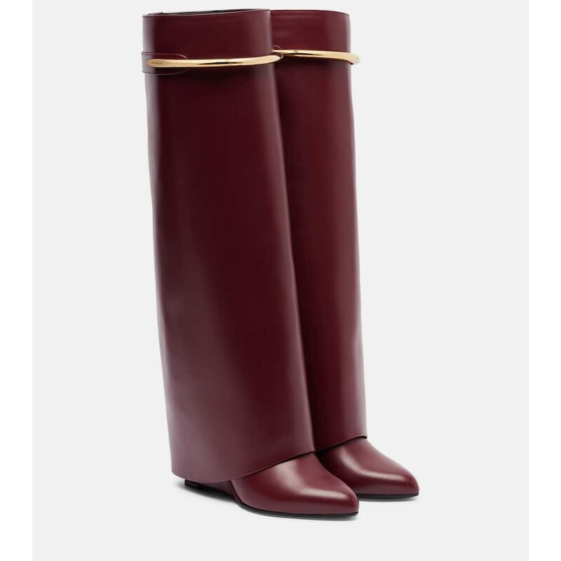 Givenchy Shark 95 leather knee-high boots