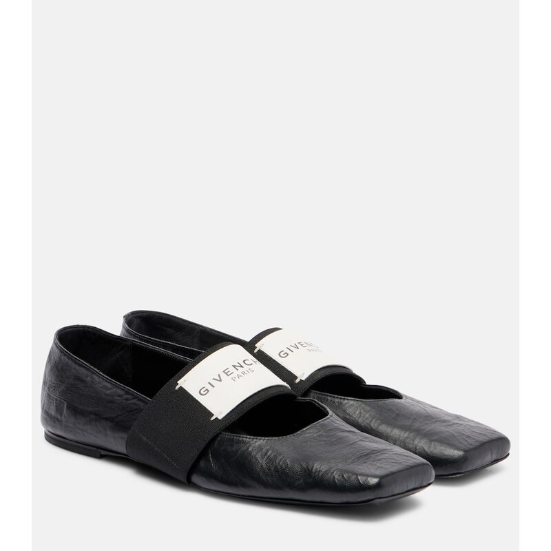 Givenchy Sliced Square baleríny černé z kůže