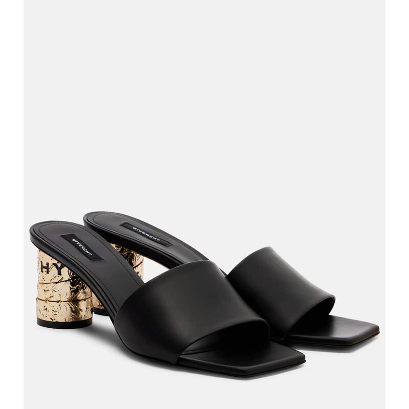 Dámské černé kůžové pantofle Givenchy Tape 65