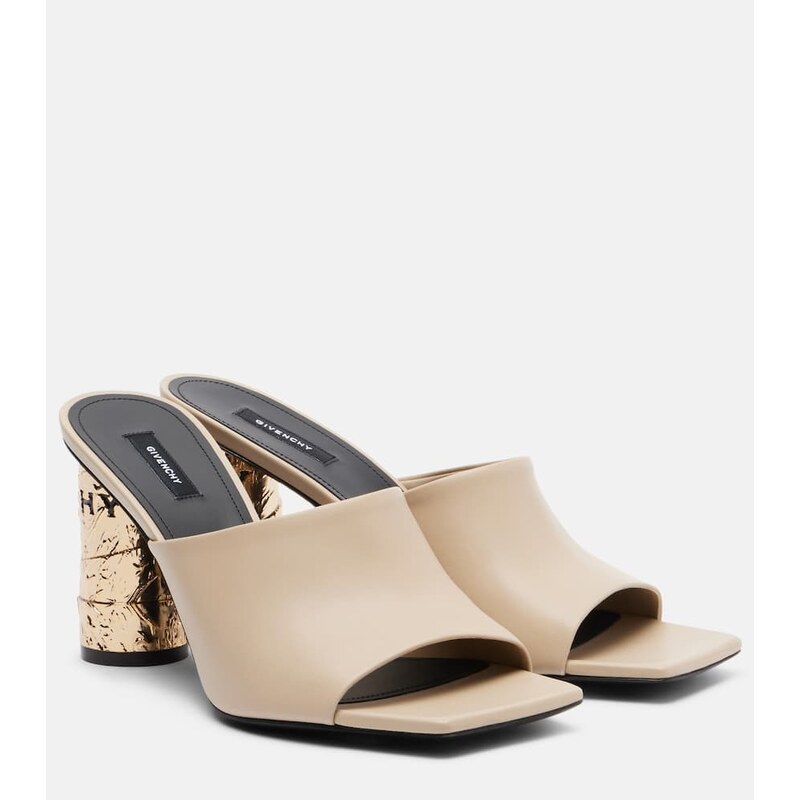 Dámské kůžové mulety Givenchy Tape v beige odstínu