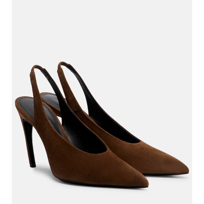 The Attico Viper suede slingback pumps