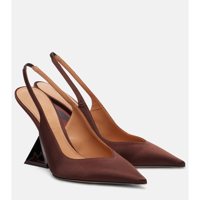 The Attico Satin slingback wedges