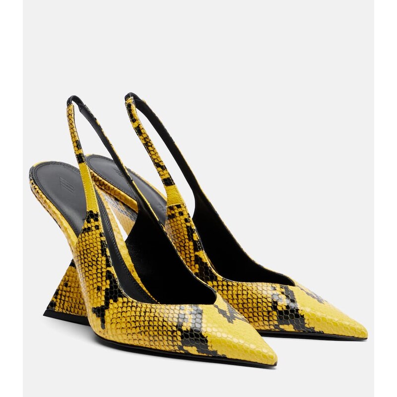 The Attico Cheope 105 embossed leather wedges