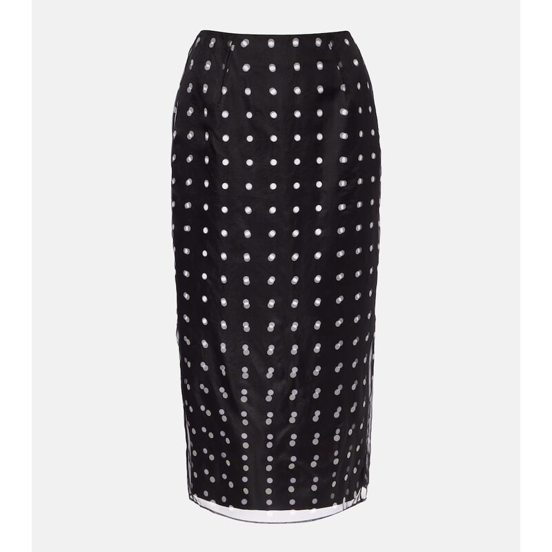 Emilia Wickstead Bethan polka-dot silk taffeta pencil skirt