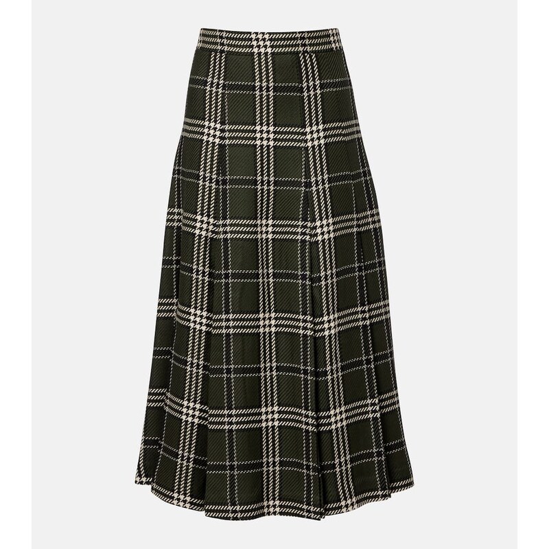 Emilia Wickstead Kensie checked wool-blend midi skirt