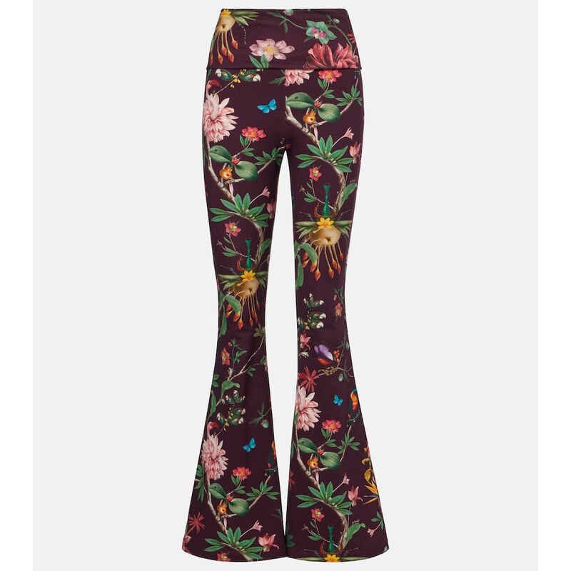 La DoubleJ Meditation floral cotton-blend flared pants