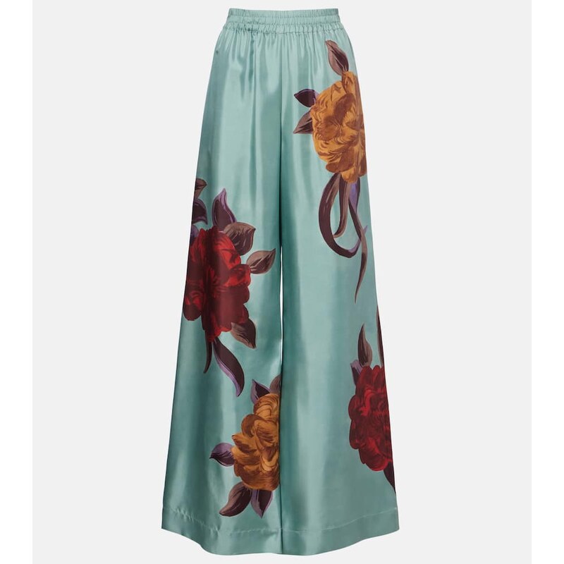 La DoubleJ Floral silk palazzo pants