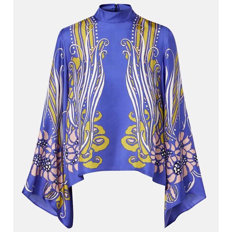 La DoubleJ Make An Exit printed silk satin blouse