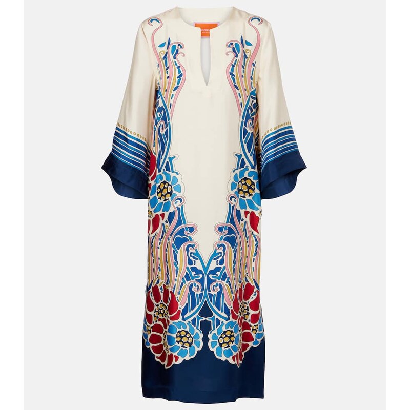 La DoubleJ Printed silk satin kaftan