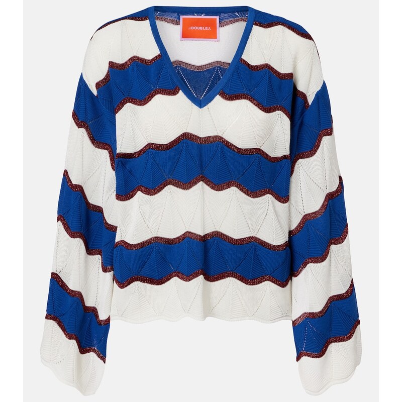 La DoubleJ Hang Ten striped cotton-blend top
