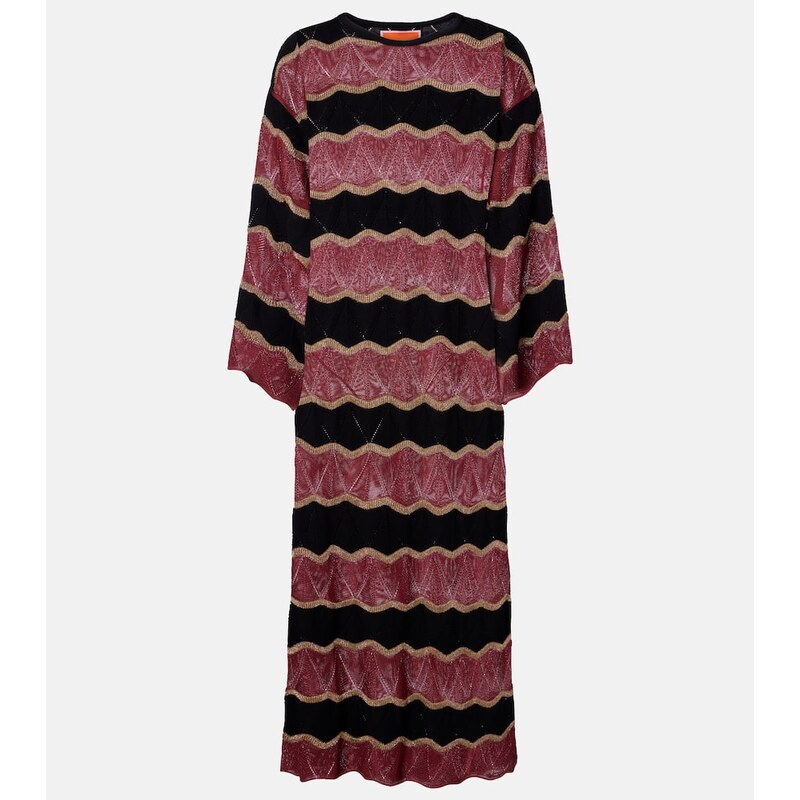 La DoubleJ Hang Ten cotton-blend lamÃ kaftan
