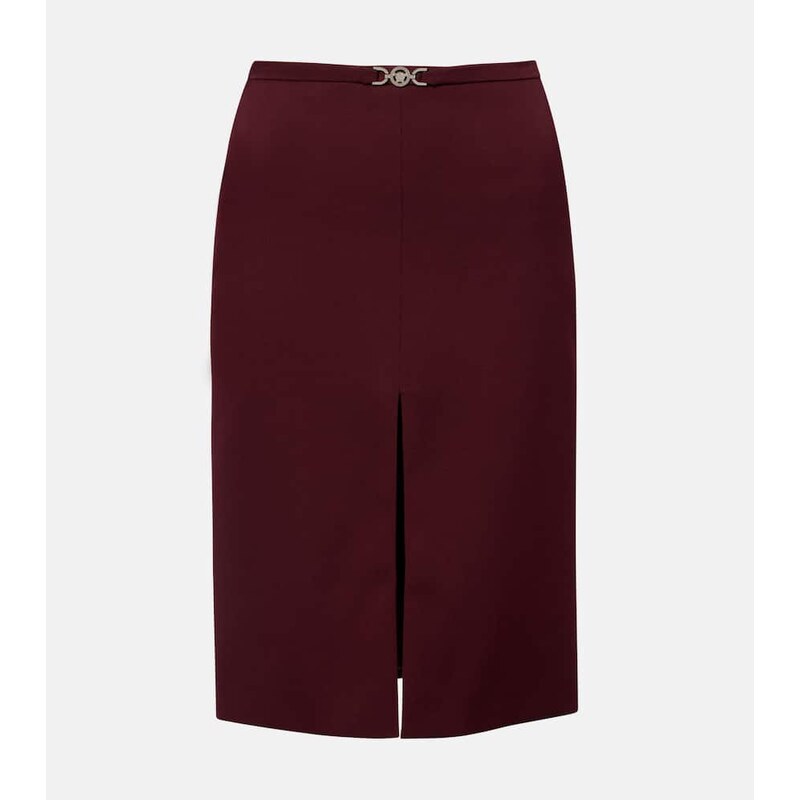 Versace Medusa wool gabardine pencil skirt