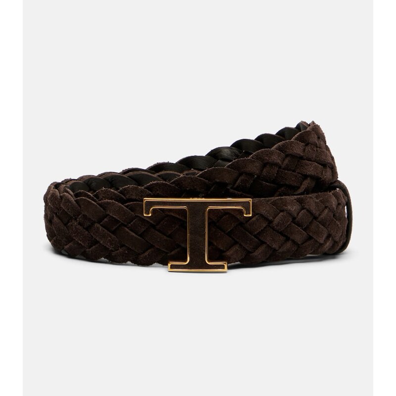 Tods T Timeless braided suede belt