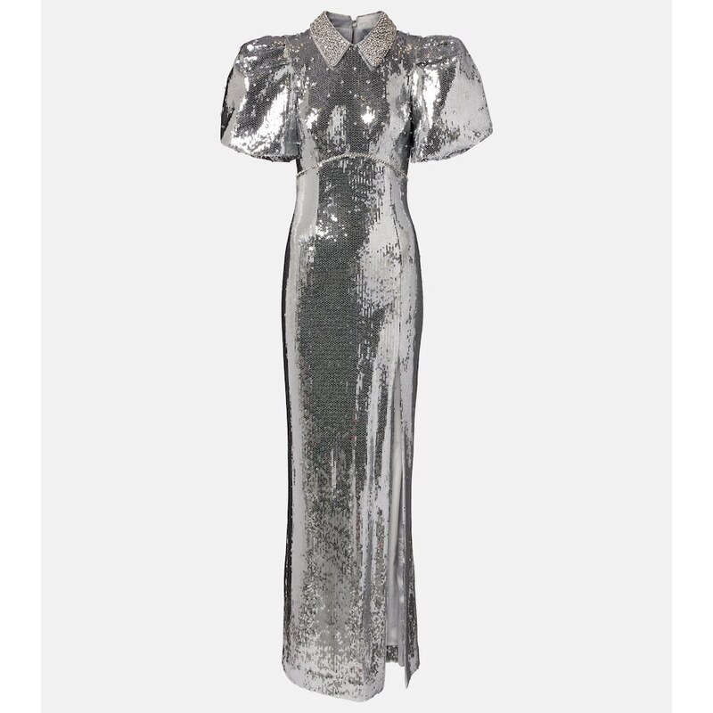 Rebecca Vallance Olympia sequined puff-sleeve gown