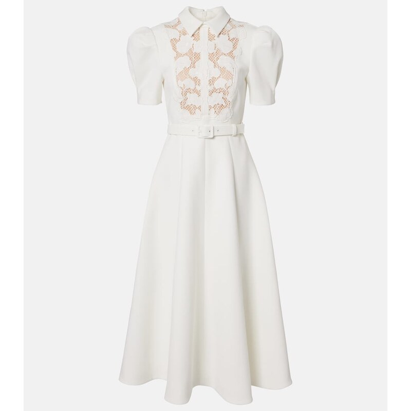 Rebecca Vallance Parrish belted lace-trimmed midi dress