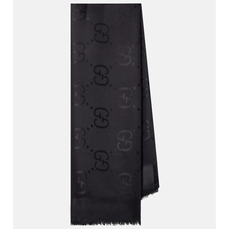 Gucci GG silk and wool jacquard scarf