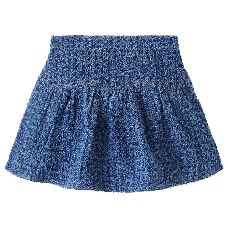 Self-Portrait Kids BouclÃ denim skirt
