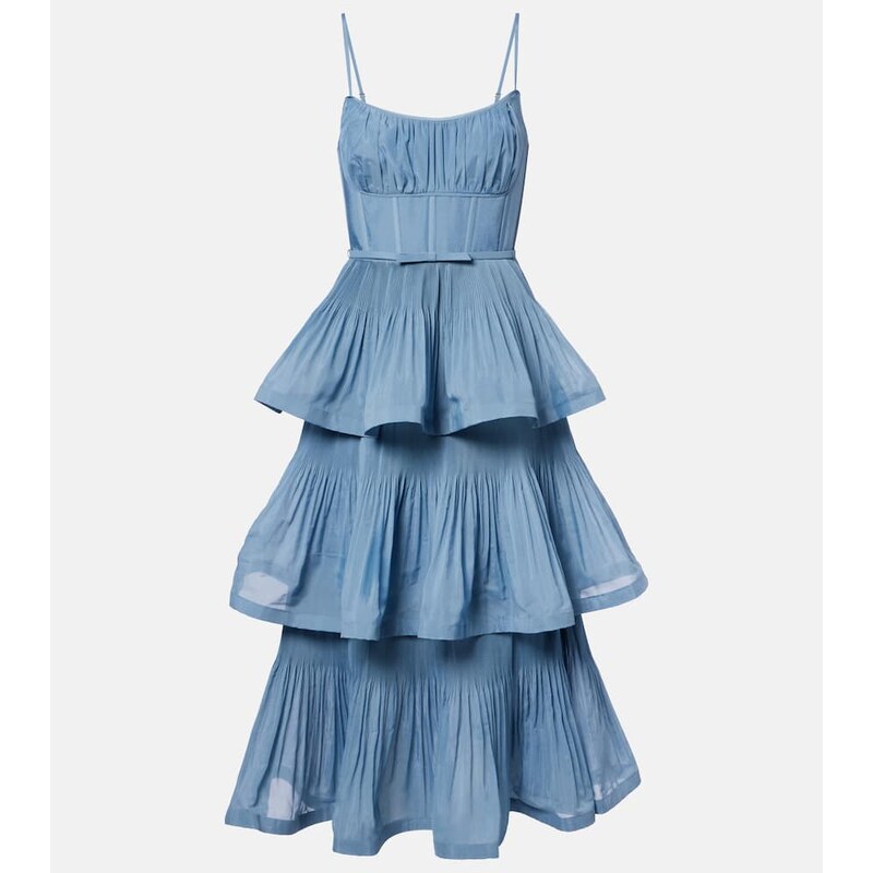 Zimmermann Ruched tiered bustier dress