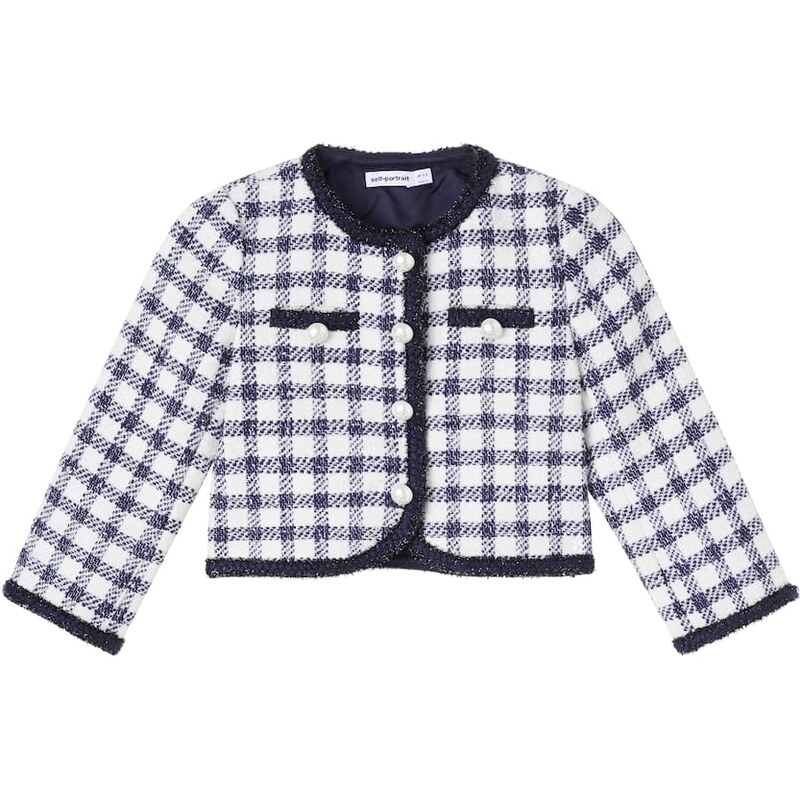 Self-Portrait Kids Checked bouclÃ jacket