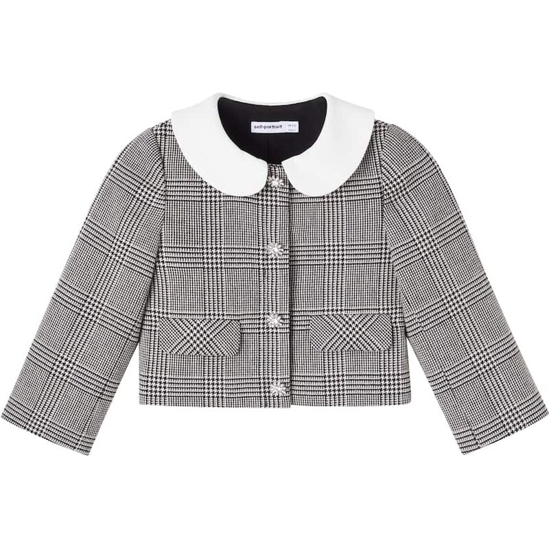 Self-Portrait Kids Houndstooth wool-blend jacket