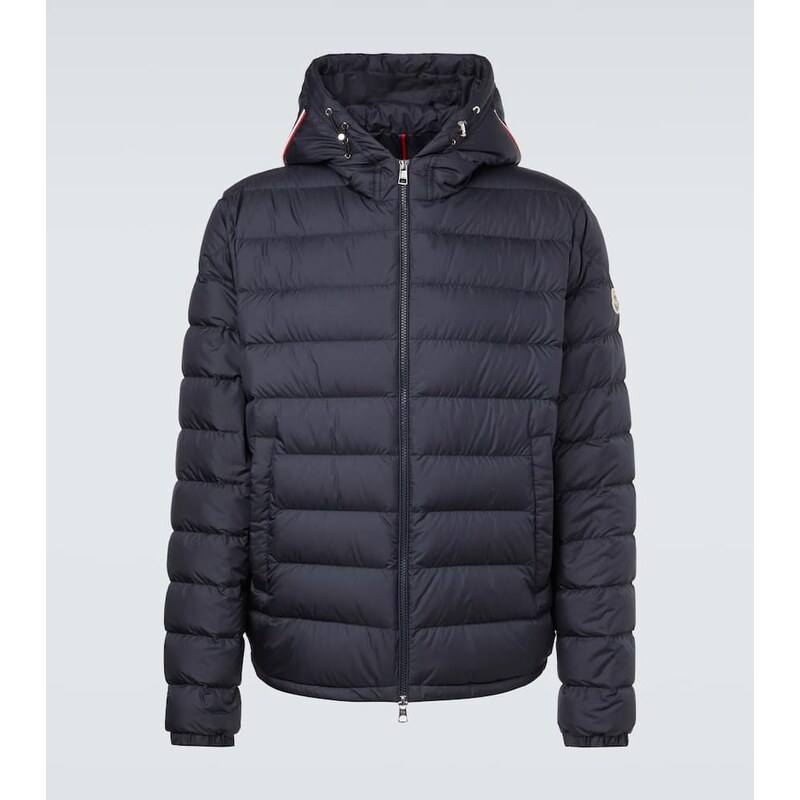 Modrá Moncler Vermeille bunda s kapucí a zipem
