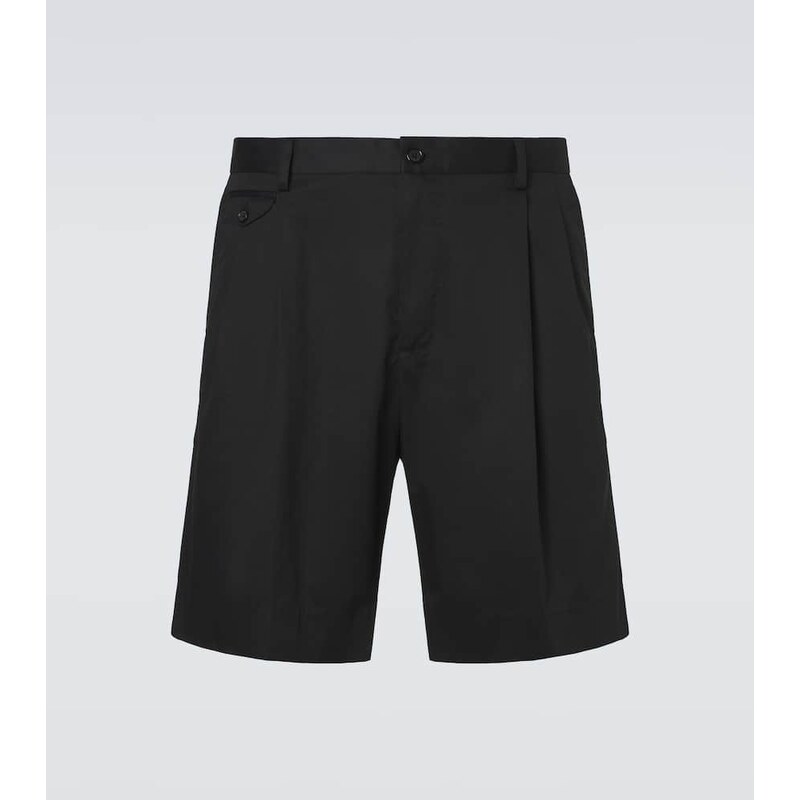 Dolce&Gabbana Pleated cotton-blend Bermuda shorts
