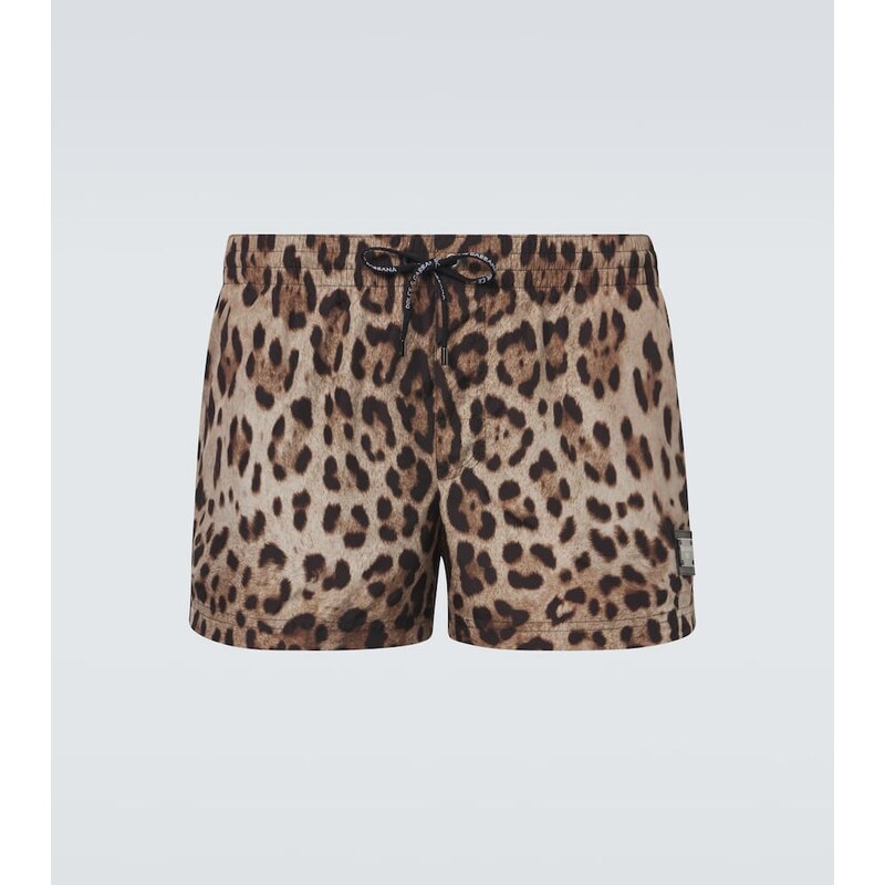 Dolce&Gabbana Leopard-print swim trunks