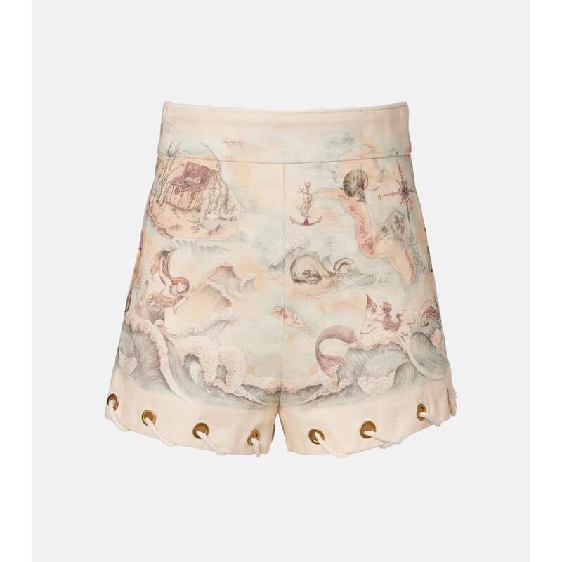 Zimmermann Printed linen shorts