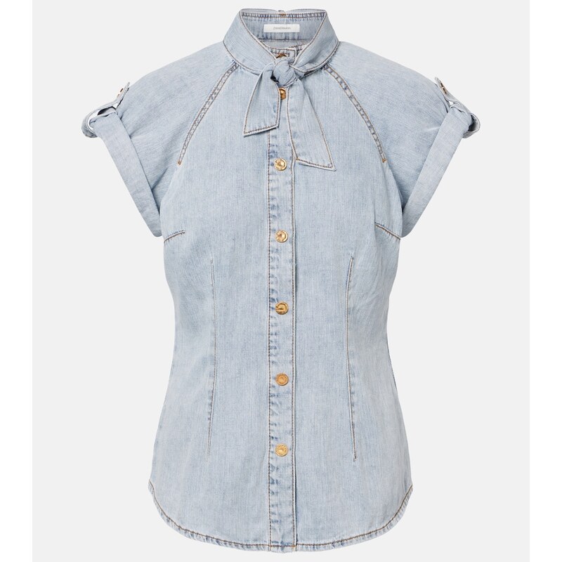 Zimmermann Tie-neck denim shirt