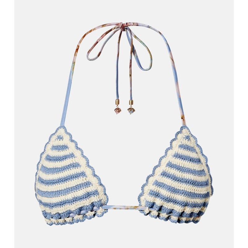 Zimmermann Awaken floral crochet bikini top