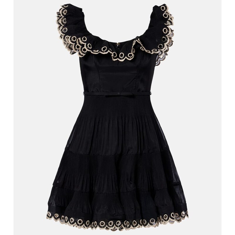 Zimmermann Embroidered ruffled minidress