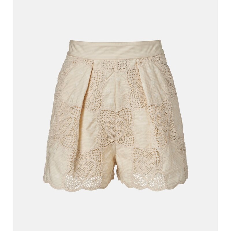 Zimmermann Wanderlust crochet cotton-blend shorts