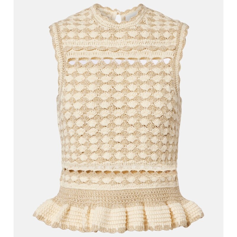 Zimmermann Wanderlust lamÃ crochet tank top