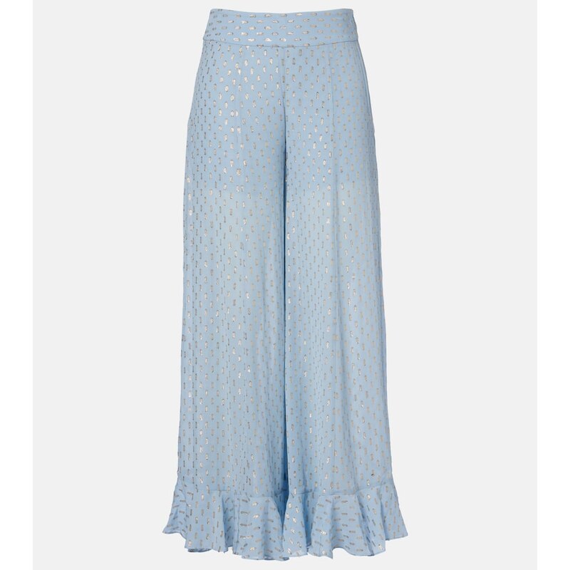 Zimmermann Daylight semi-sheer chiffon wide-leg pants