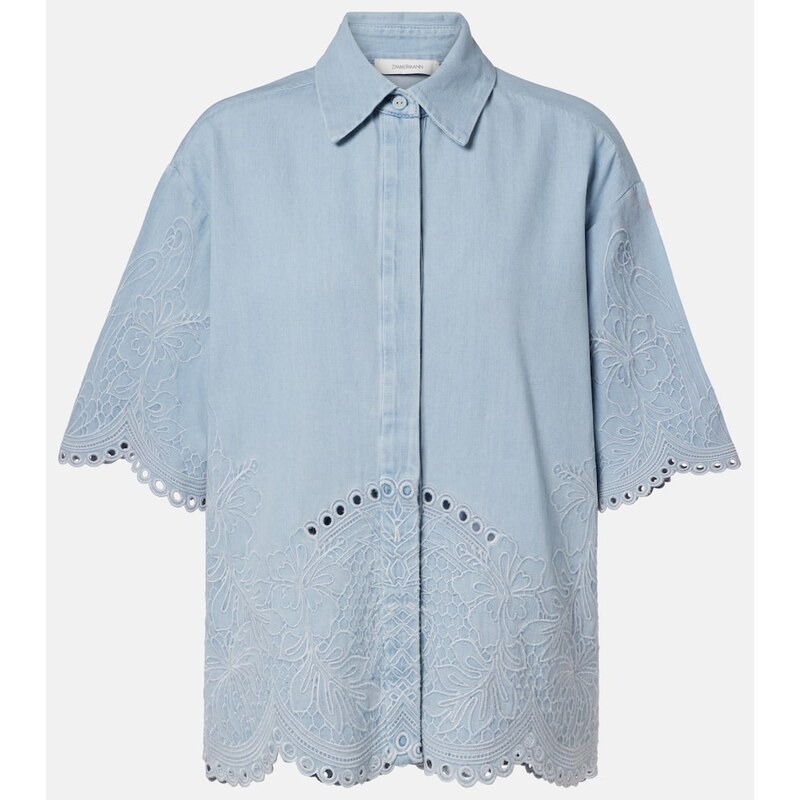 Zimmermann Daylight broderie anglaise denim shirt
