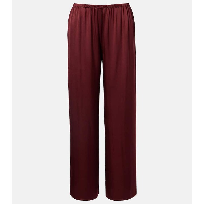 Asceno Austin silk satin wide-leg pants