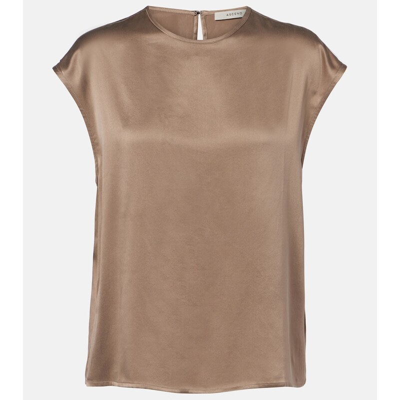 Asceno Dasha silk charmeuse top
