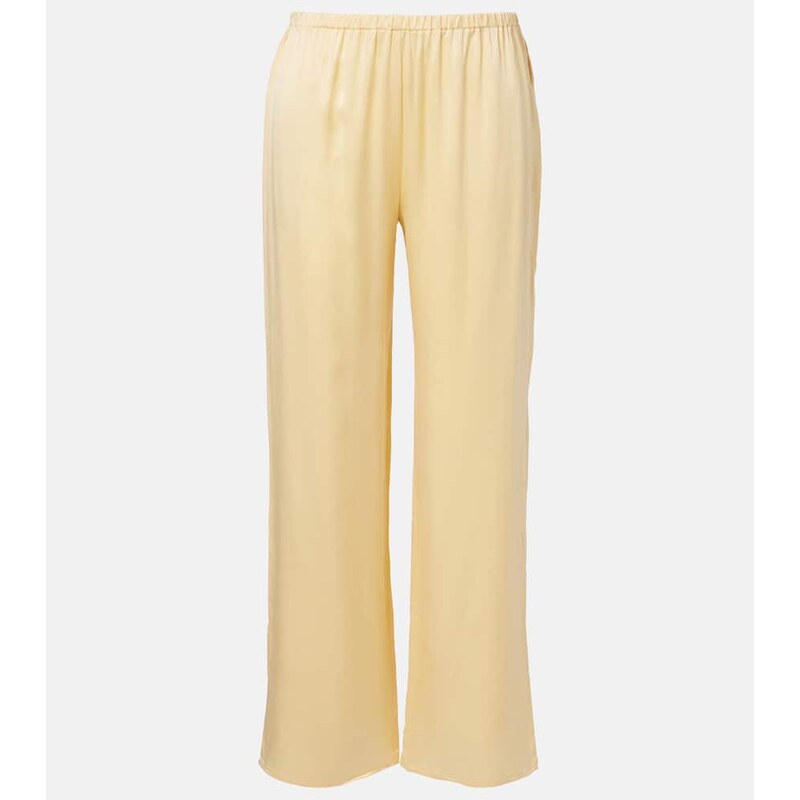 Asceno Loreto silk charmeuse wide-leg pants