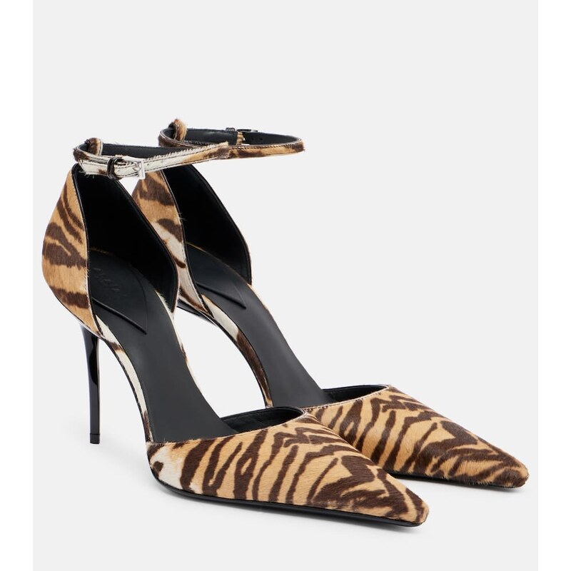 Alaia AlaÃ¯a 90 tiger-print calf hair pumps