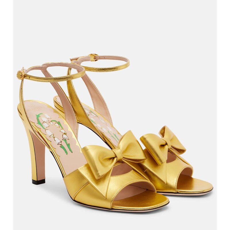 Valentino Garavani Bowow 95 metallic leather sandals