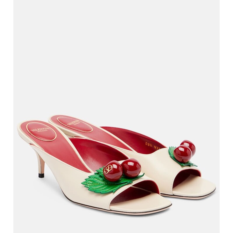 Valentino Garavani Cherryfic leather mules