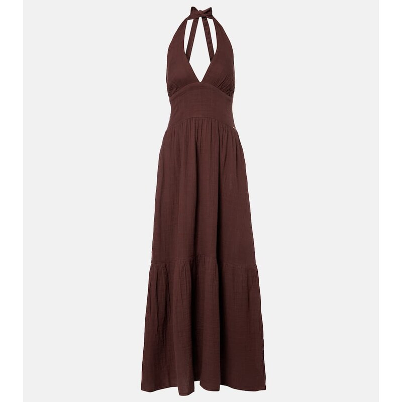 Melissa Odabash Shay halterneck cotton maxi dress